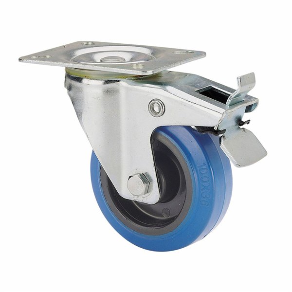 Rueda Ruedas Alex Blue Rubber Poliamix Ø 10 cm 100 kg rotary