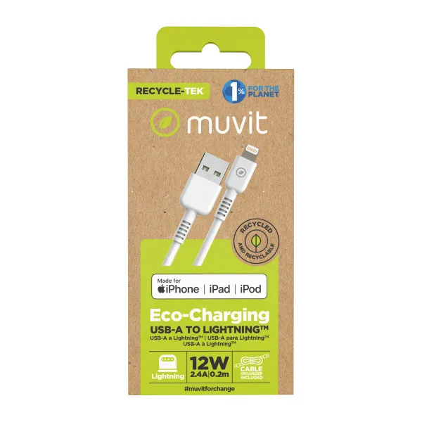 Кабель USB—Lightning Muvit for Change Белый