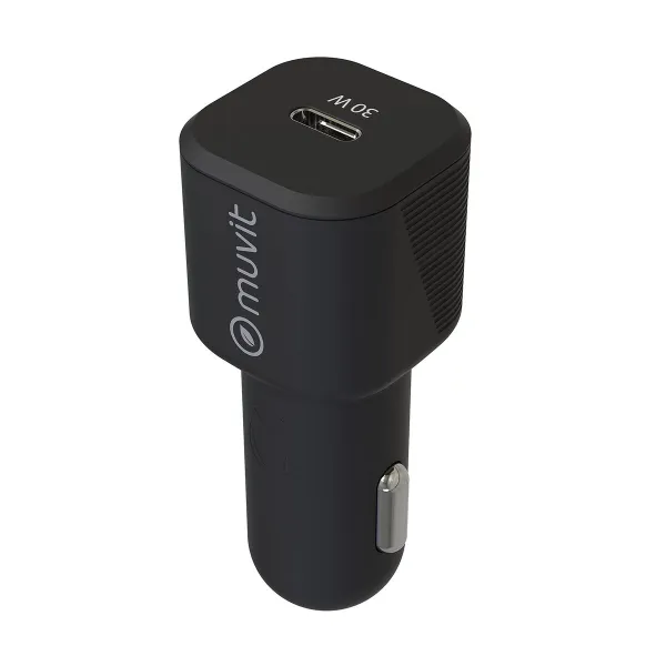 USB Car Charger Muvit Black 30 W