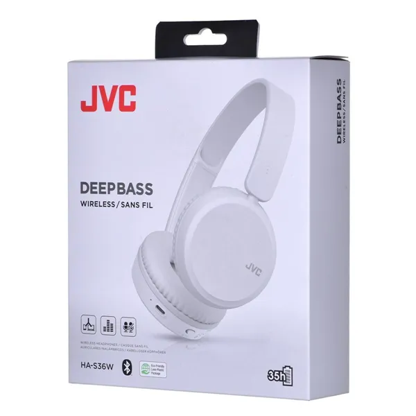 Wireless Headphones JVC HAS-36WWU Bluetooth Bluetooth 5.2 White Black