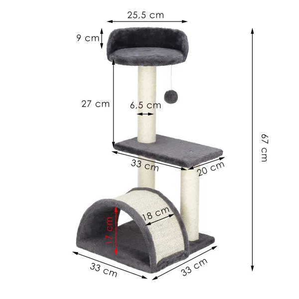 Monitasoinen kissatalo Springos PA1035 67 cm