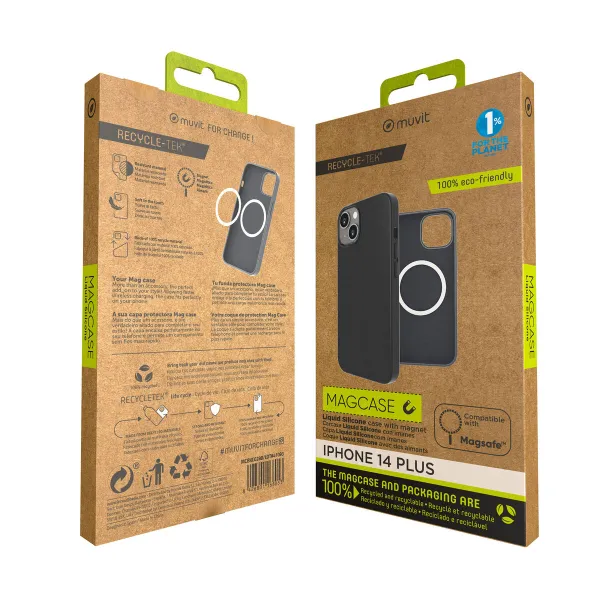 Pārvietojams Pārsegs Muvit for Change iPhone 14 Plus Melns Magnētisks