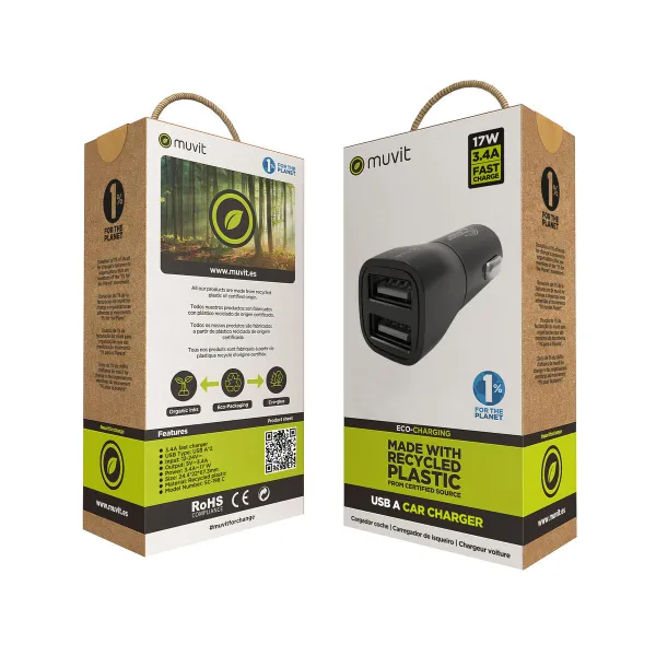 Car Charger Muvit for Change Black