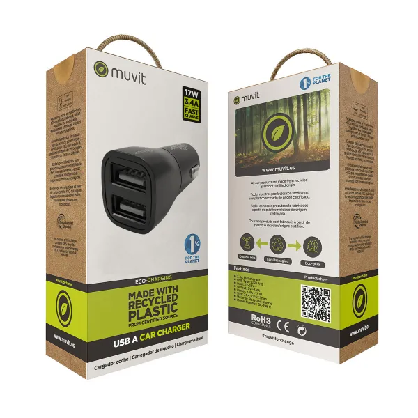 Car Charger Muvit for Change Black