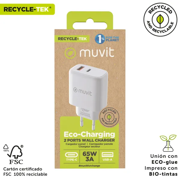 Wall Charger Muvit for Change MCD320 White 18 W