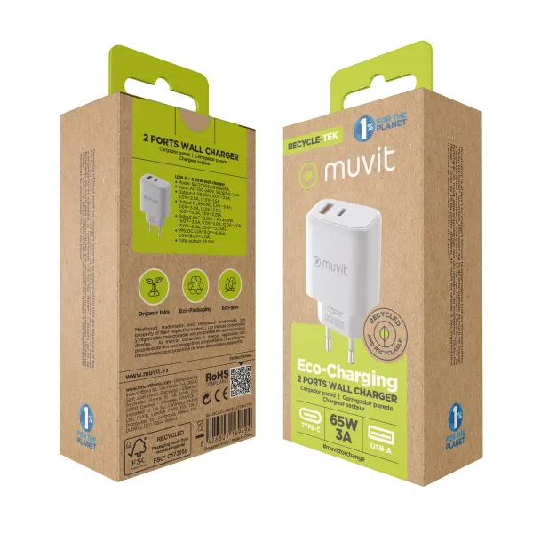 Wall Charger Muvit for Change MCD320 White 18 W