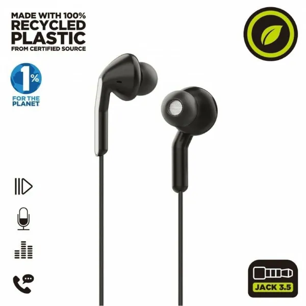 Headphones with Microphone Muvit E57 Black