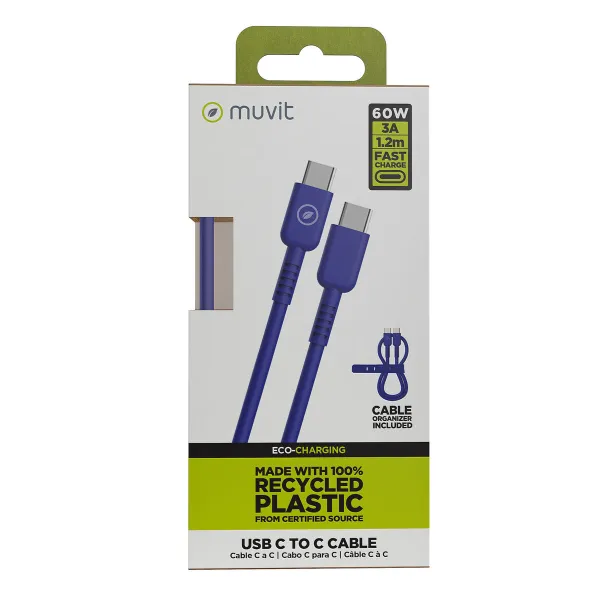 USB-C - USB-C Kaabel Muvit for Change Sinine 1,2 m