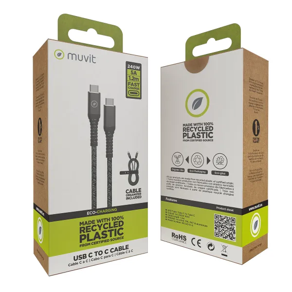 USB-C - USB-C Kaabel Muvit for Change Must 1,2 m