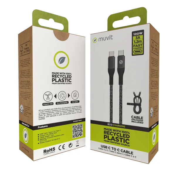 USB-C - USB-C Kaabel Muvit for Change Must 1,2 m