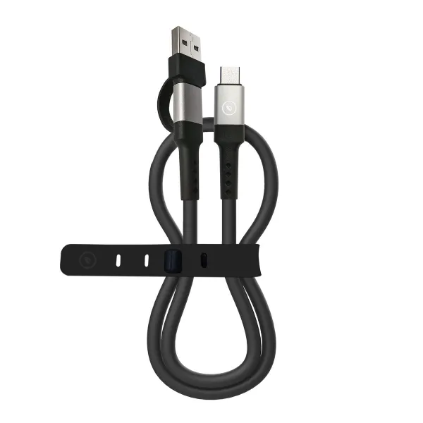 USB A - USB-C kaapeli Muvit for Change Musta