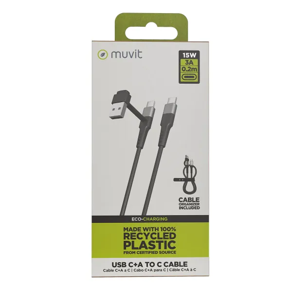 USB A - USB-C Kaabel Muvit for Change Must