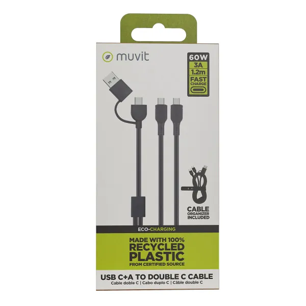 USB-C-Kaapeli Muvit for Change Musta