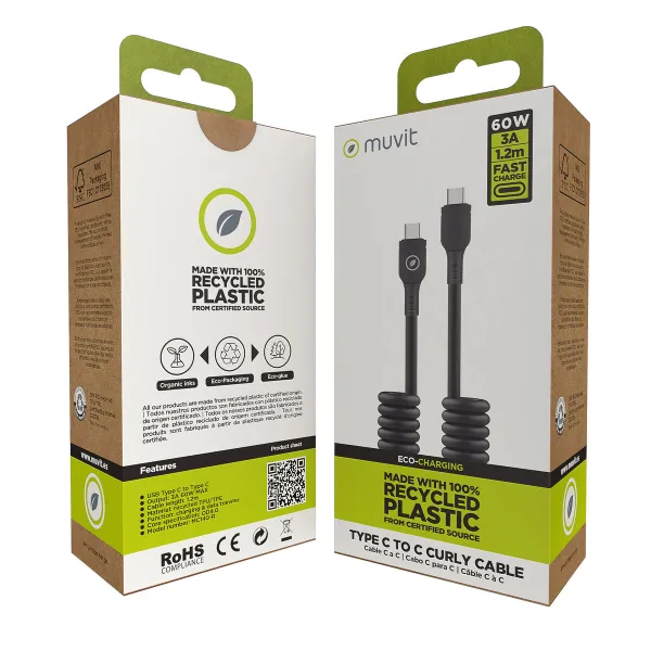 USB-C - USB-C Kaabel Muvit for Change Must 1,2 m