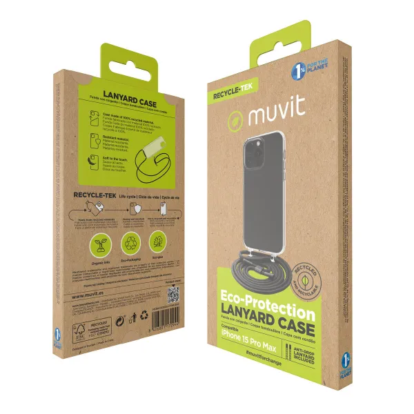 Pārvietojams Pārsegs Muvit for Change iPhone 15 Pro Max Caurspīdīgs