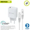 Зарядное для розетки + Кабель-USB-C Muvit for Change Белый