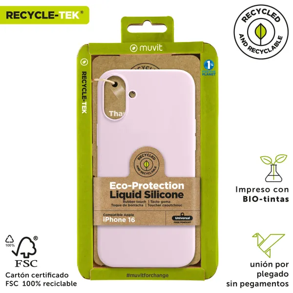 Pārvietojams Pārsegs Muvit for Change iPhone 16 Rozā