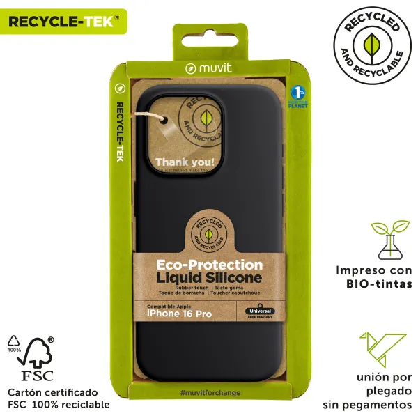 Puhelinsuoja Muvit for Change iPhone 16 Pro Max Musta