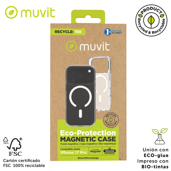 Pārvietojams Pārsegs Muvit for Change iPhone 17 Pro Caurspīdīgs