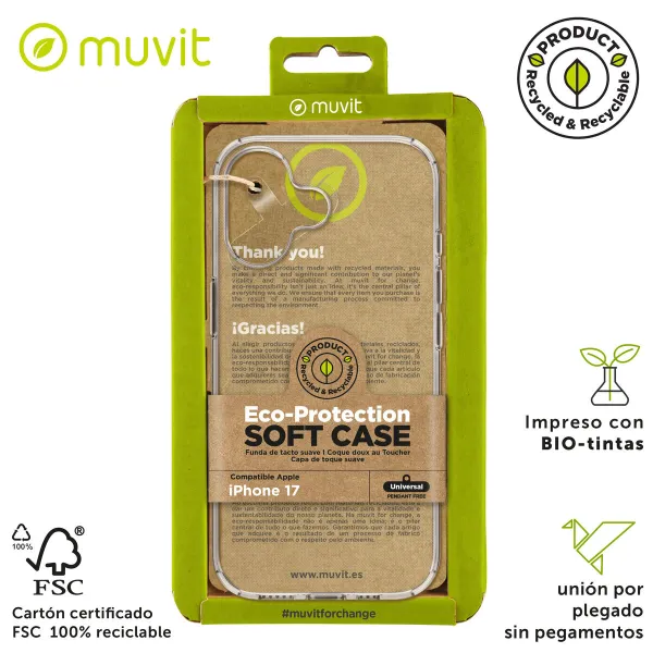 Pārvietojams Pārsegs Muvit for Change iPhone 17 Caurspīdīgs