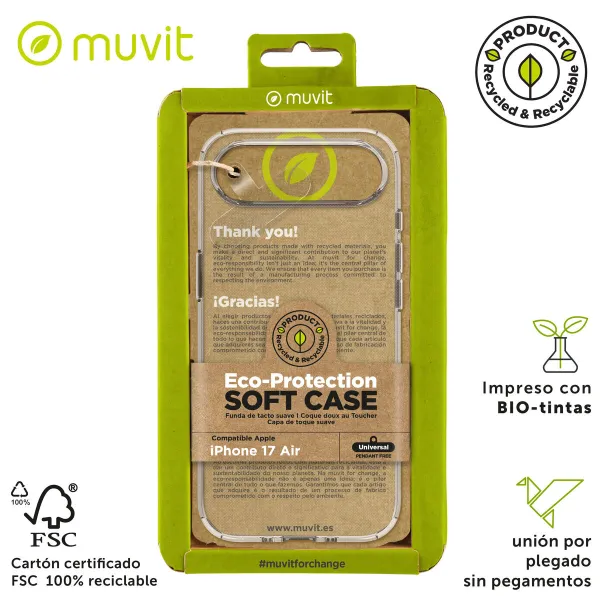 Mobile cover Muvit for Change iPhone Air Transparent
