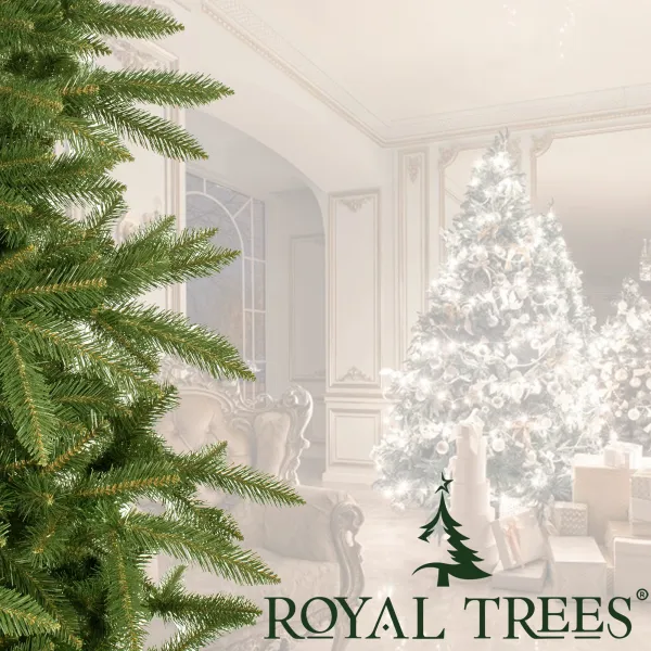 CT0194 Dirbtinė Kalėdų eglutė 180 cm Premium Royal Trees, natūrali Kalėdų eglutė su mediniu stovu