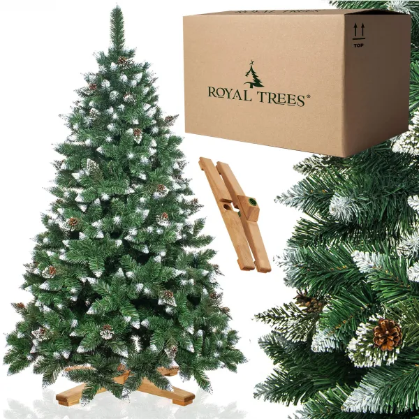 Keinotekoinen joulukuusi Premium Royal Trees Springos CT0189 150 cm luminen timanttimänty käpyillä