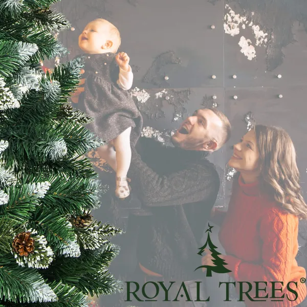 Keinotekoinen joulukuusi Premium Royal Trees Springos CT0189 150 cm luminen timanttimänty käpyillä