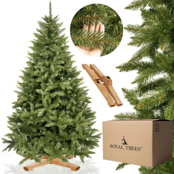 Artificial Christmas tree Premium Royal Trees, Caucasian fir, with wooden stand Springos CT0187 220 cm