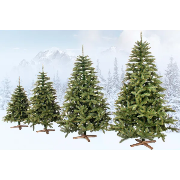 Keinotekoinen joulukuusi Premium Royal Trees, kaukasiankuusi, puisella jalustalla Springos CT0187 220 cm