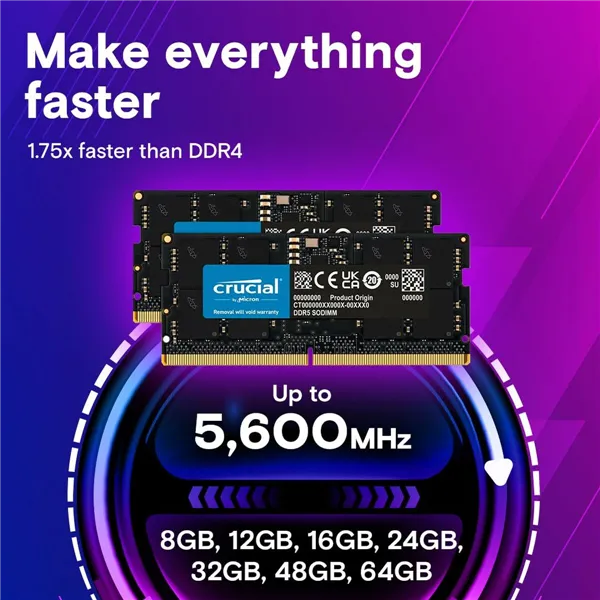 RAM Memory Crucial CT32G56C46S5 32 GB DDR5 5600 MHz CL46