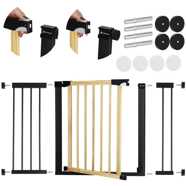 Turvaportti portaisiin Springos SG0012BC, painekiinnitys, 75-124 cm, ruskea-musta