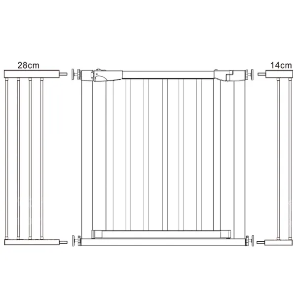 Drošības vārti kāpnēm Springos SG0012BC 75-124 cm brūns-melns
