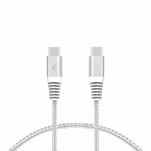 USB-C - USB-C Kaabel KSIX Valge