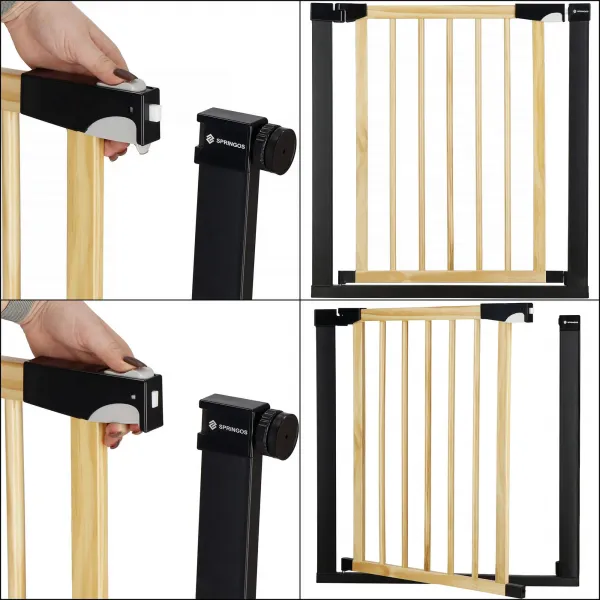Apsauginiai varteliai laiptams Springos SG0012BC 75-124 cm ruda-juoda