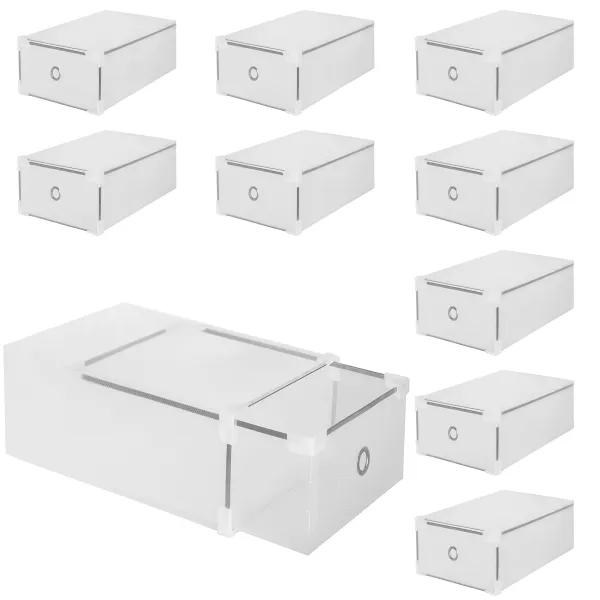 Kurpju kaste ar atvilktni Springos HA3001, 34x22,5x13 cm, balts organizators