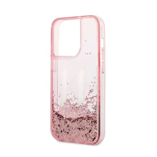 Karl Lagerfeld Liquid Glitter Big Logo Case - Case for iPhone 14 Pro (Pink)