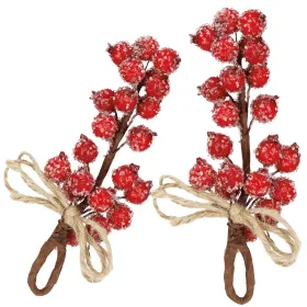 Artificial Christmas Branch Springos CA1206, Decorative Branch with Rowan Berries