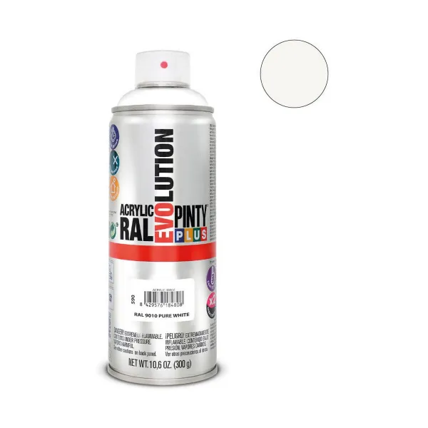Spraymaali Pintyplus Evolution RAL 9010 400 ml Pure White