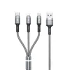 WEKOME WDC-119 Fython Series - 3-in-1 USB-A to Lightning + USB-C + Micro USB PD Connecting Cable 1.2 m (Silver)