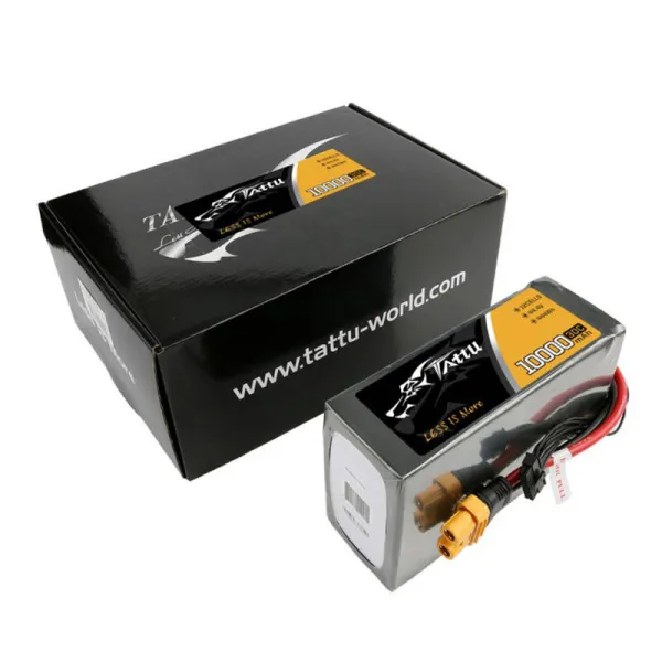 Tattu 10000mAh 44.4V 30C 12S1P Lipo Battery Pack with AS150U Plug