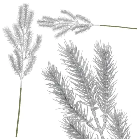 Christmas Branch Leaf Artificial Decoration for Wreath Silver 47 cm