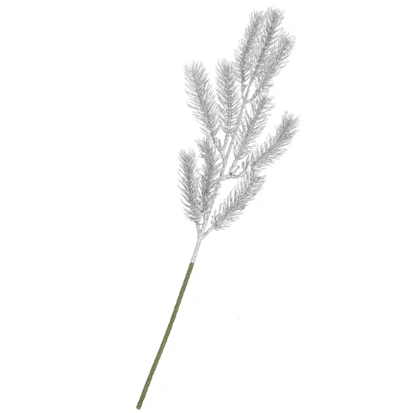 Christmas Branch Leaf Artificial Decoration for Wreath Silver 47 cm