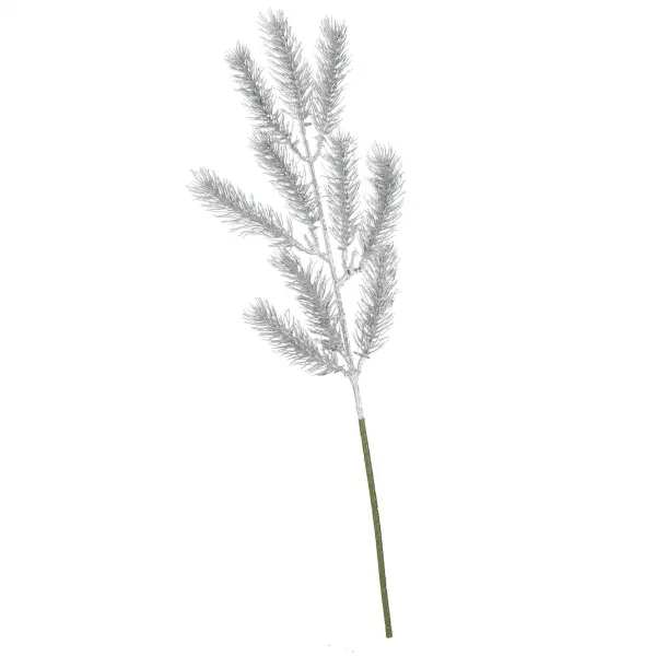Ziemassvētku zariņš lapa mākslīgā dekorācija sudraba 47 cm
