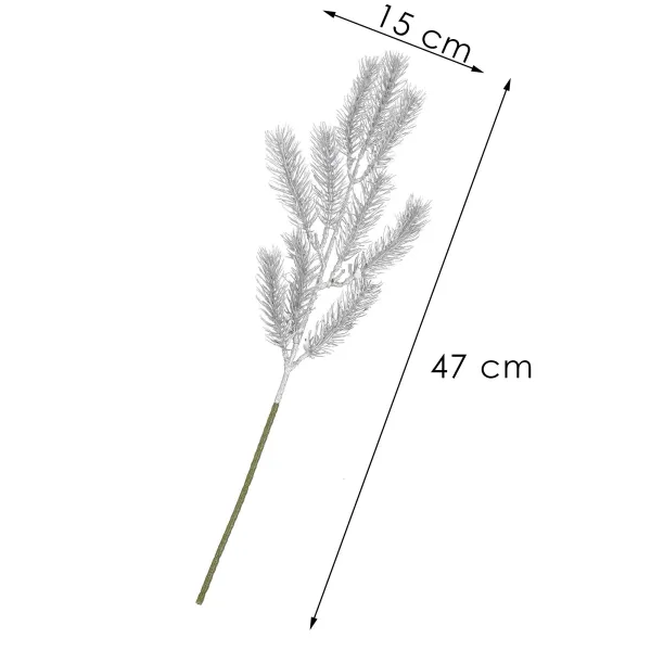 Christmas Branch Leaf Artificial Decoration for Wreath Silver 47 cm