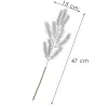 Kalėdinė šakelė lapas dirbtinė dekoracija vainikui sidabrinė 47 cm