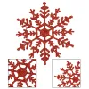 Ziemassvētku rotājumi sniegpārsliņas Springos CA1200 sarkanās, ar spīdumiem, 3 gab., 12 cm