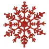 Joulukoristeet lumihiutaleet Springos CA1200 punaiset, kimaltelevat, 3 kpl, 12 cm