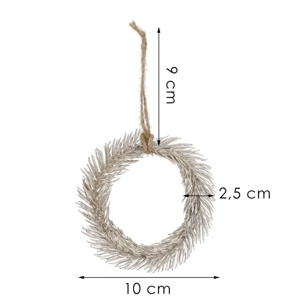 Kalėdinis eglutės papuošimas mini vainikas Springos CA1209, 10 cm