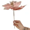 Petlemma täht, kunstlill poinsettia Springos CA1259 29 cm roosa, brokaadi ja litritega